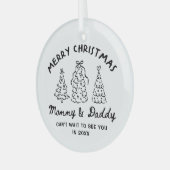 Personalized Whimsical Baby Announcement Ornament (Voorkant links)