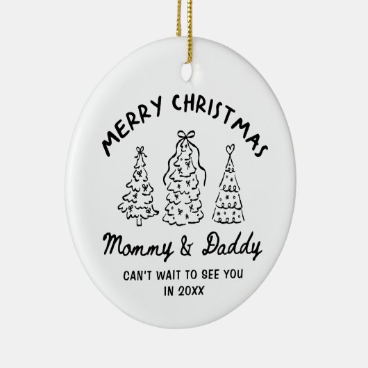 Personalized Whimsical Baby Announcement Ornament (Rechts)