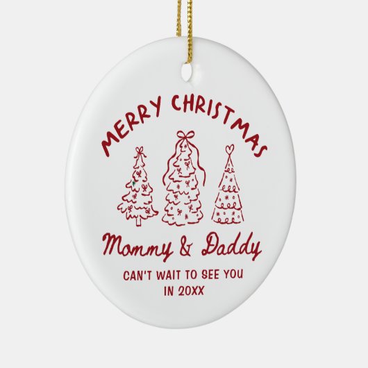 Personalized Whimsical Baby Announcement Ornament (Rechts)