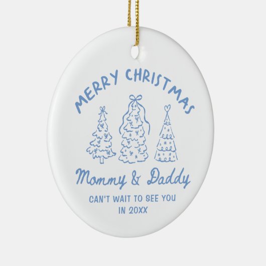 Personalized Whimsical Baby Announcement Ornament (Rechts)
