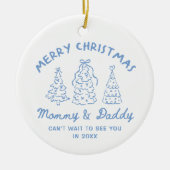 Personalized Whimsical Baby Announcement Ornament (Voorkant)