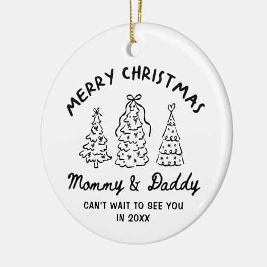 Personalized Whimsical Baby Announcement Ornament (Links)