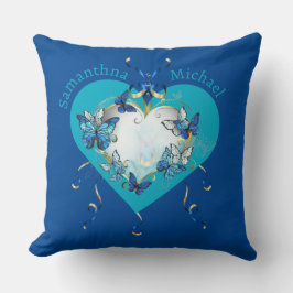Personalized Whimsical Butterflies Heart Kussen