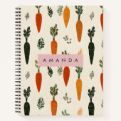 Personalized Whimsical Carrot Patch Rustic Notitieboek (Voorkant)