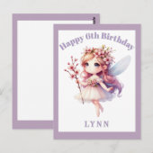 Personalized Whimsical Floral Fairy  Briefkaart (Voorkant / Achterkant)