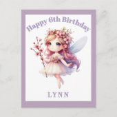 Personalized Whimsical Floral Fairy  Briefkaart (Voorkant)