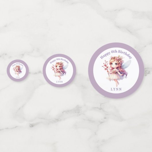 Personalized Whimsical Floral Fairy  Confetti (Voorkanten)