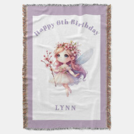 Personalized Whimsical Floral Fairy  Deken