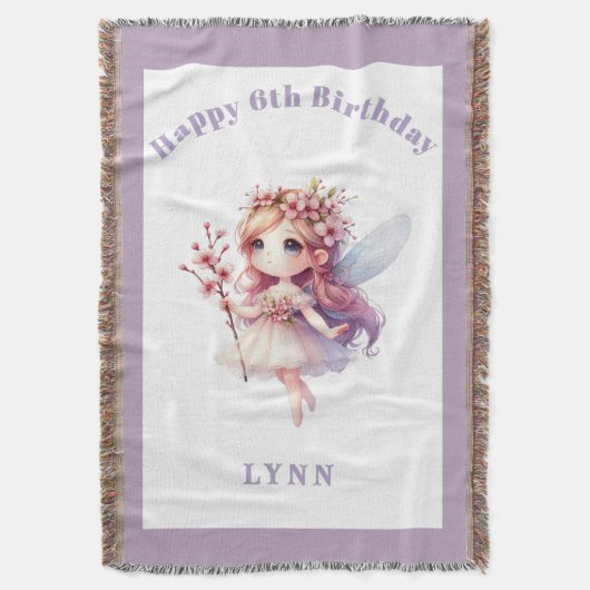 Personalized Whimsical Floral Fairy  Deken (Voorkant Verticaal)
