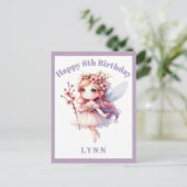 Personalized Whimsical Floral Fairy  Feestdagenkaart (Staand voorkant)