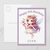 Personalized Whimsical Floral Fairy  Feestdagenkaart (Voorkant / Achterkant)