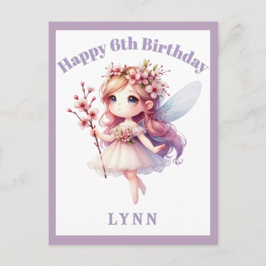Personalized Whimsical Floral Fairy  Feestdagenkaart (Voorkant)