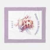 Personalized Whimsical Floral Fairy Fleece Deken (Voorkant (Horizontaal))