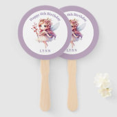 Personalized Whimsical Floral Fairy Handwaaier (Voorkant en achterkant)