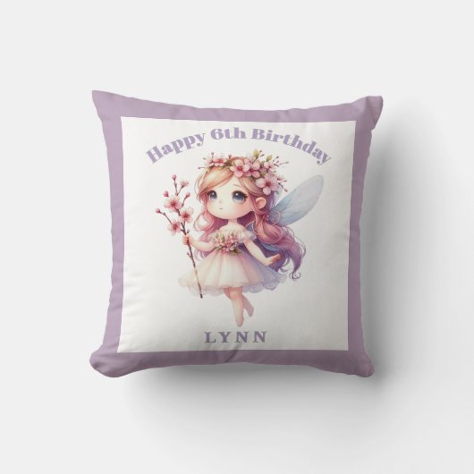 Personalized Whimsical Floral Fairy  Kussen (Voorkant)