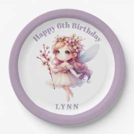 Personalized Whimsical Floral Fairy  Papieren Bordje