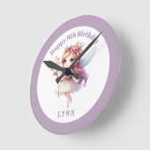 Personalized Whimsical Floral Fairy  Ronde Klok (Hoek)