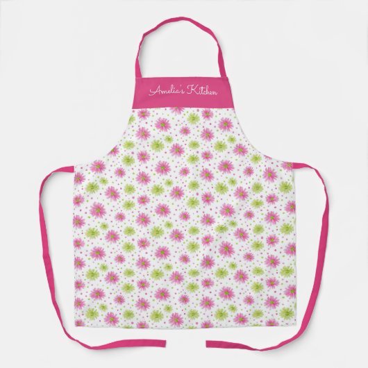Personalized Whimsical Floral Pink Green Schort (Voorkant)