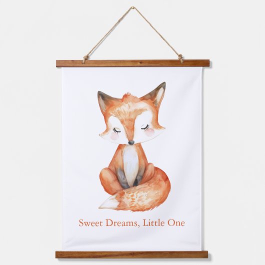 Personalized Whimsical Fox, Nursery Wall Art Hangend Wandkleed (Voorkant)