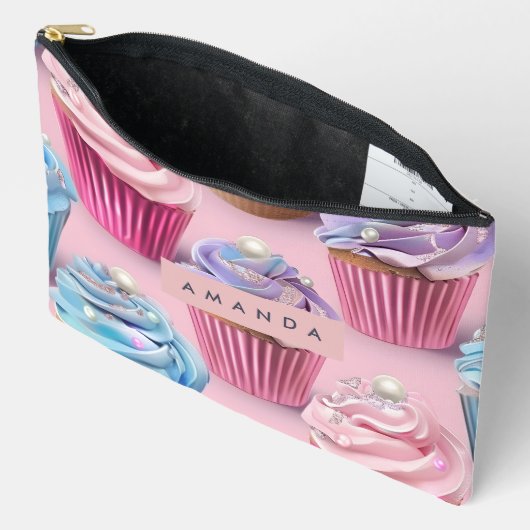 Personalized Whimsical Pastel Cupcake Dreams Etui (Open)