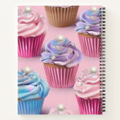 Personalized Whimsical Pastel Cupcake Dreams Notitieboek (Achterkant)