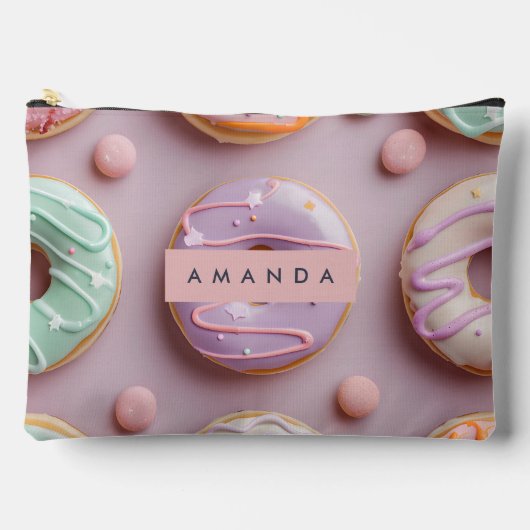 Personalized Whimsical Pastel Donut & Macaron Etui (Voorkant)