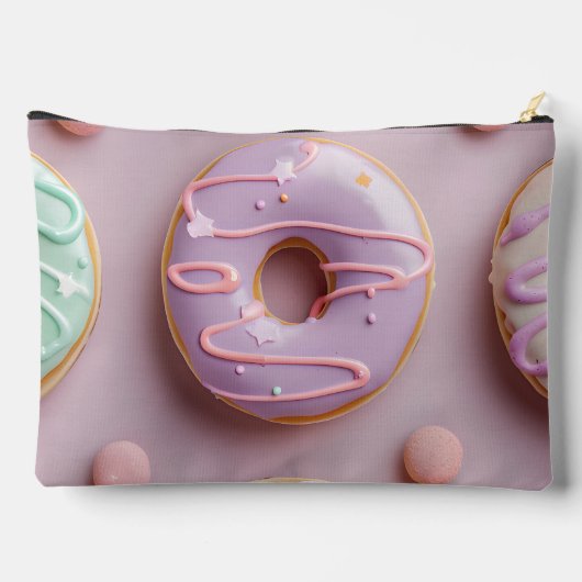 Personalized Whimsical Pastel Donut & Macaron Etui (Achterkant)