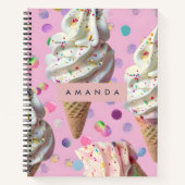Personalized Whimsical Pastel Ice Cream Dream Notitieboek (Voorkant)