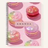 Personalized Whimsical Pastel Macaron Sparkle Notitieboek (Voorkant)