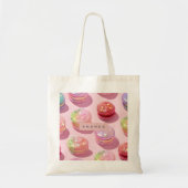 Personalized Whimsical Pastel Macaron Sparkle Tote Bag (Voorkant)