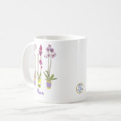 Personalized Whimsical Potted Purple Orchids  Koffiemok (Voorkant links)