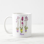 Personalized Whimsical Potted Purple Orchids  Koffiemok (Links)
