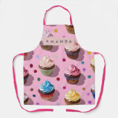 Personalized Whimsical Rainbow Cupcake Confetti Schort (Voorkant)