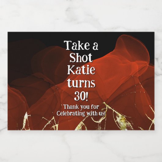 Personalized Whiskey Bottle Label – Birthday Party Likeurfles Etiket (Enkel label)