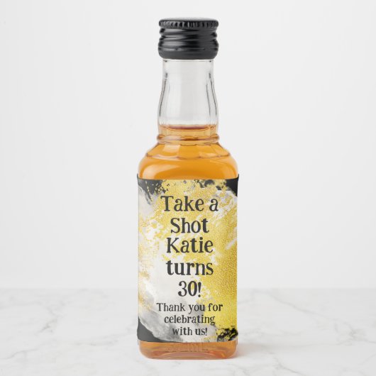 Personalized Whiskey Bottle Label – Birthday Party Likeurfles Etiket (Voorkant)