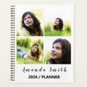Personalized White 5 Photo Collage Planner (Voorkant)