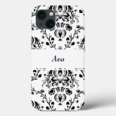 Personalized White and Black Damask Case-Mate iPhone Case (Achterkant)