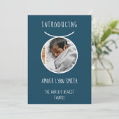 Personalized White and Blue Taurus Zodiac Aankondiging (Staand voorkant)