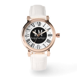 Personalized White & Black Bow Horloge