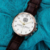 Personalized white black Custom name monogram  Horloge