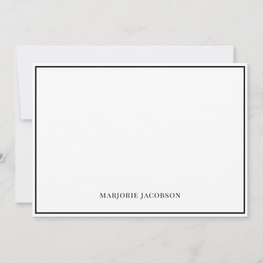 Personalized White & Black Note Card Notitiekaartje (Voorkant)