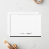 Personalized White & Black Note Card Notitiekaartje (Voorkant / Achterkant in situ)
