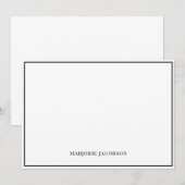 Personalized White & Black Note Card Notitiekaartje (Voorkant / Achterkant)