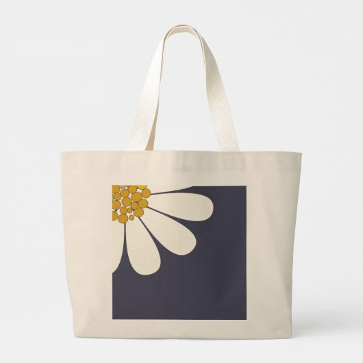 Personalized White Daisy Floral Design | Custom  Grote Tote Bag (Achterkant)