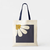Personalized White Daisy Floral Design | Custom Tote Bag (Achterkant)