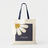 Personalized White Daisy Floral Design | Custom  Tote Bag (Voorkant)