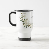 Personalized White Floral Mug, Elegant Custom Name Reisbeker (Links)