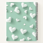 Personalized White Heart Pattern on Mint Notitieboek (Achterkant)