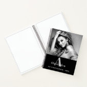 Personalized White Monogram Photo Sketchbook Notitieboek (Binnen)