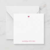 Personalized White Pink Gingham Notitiekaartje (Voorkant)
